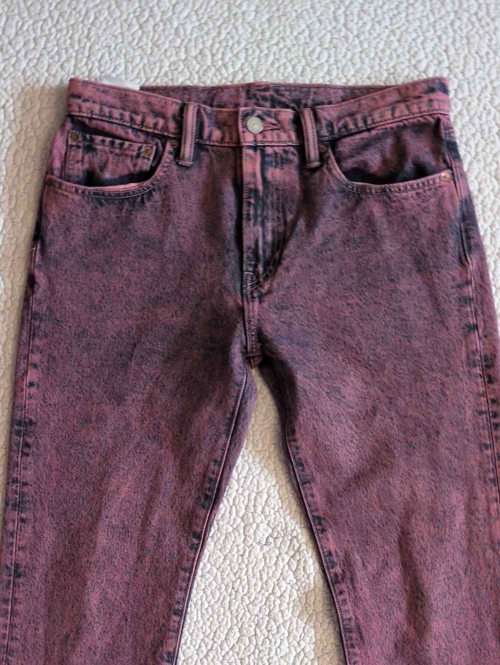 Levi's512 High-rise Acid Washed Pink Ankle Skinny Jeans Streetwear Retro Stretch - Picture 5 of 9